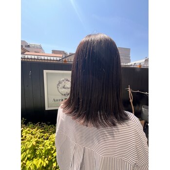 京都 烏丸御池 美容室 女性スタッフ ヘアカラー ピンク