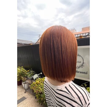 京都 烏丸御池 美容室 女性スタッフ ヘアカラー ピンク