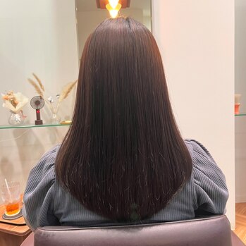 酸性ストレート トステア配合 京都 烏丸御池 美容室 女性スタッフ 髪質改善カラー チューニングストレート ハイライト