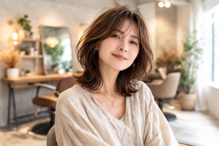 大人女性 白髪ぼかし 酸性ストレート トステア配合 京都 烏丸御池 美容室 女性スタッフ 髪質改善カラー チューニングストレート ハイライト